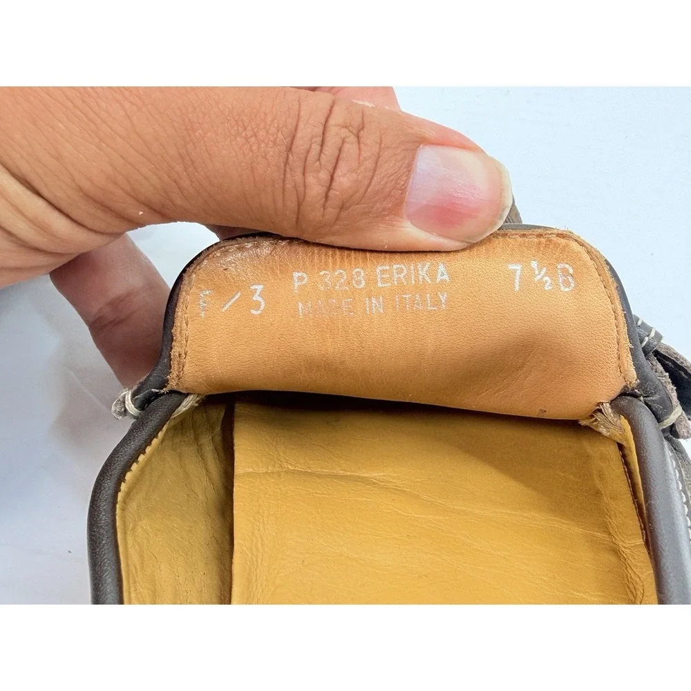 Coach Erika P328 Signature Canvas Mule Loafers Brown Women's 7.5B‎ Italy